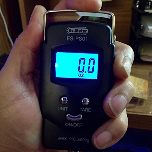 [Hintergrundbeleuchtetes LCD Display] Dr. Meter PS01 110 Pfund/50 kg Elektronische Waage Digital Fischen Paket Gepäckstücke Aufhänge-Haken Waage mit Maßband, 2 AAA Batterien enthalten - 4