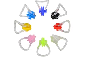 XFentech 8 Pezzi Tappanaso in Silicone per Piscina - Tappo Naso Piscina in Silicone con Scatola per Adulti e Principianti (Colore Casuale)