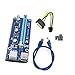 Produktbild easyDecor VER 006C PCI-E Express 1X TO 16X Extender Riser Adapter Card SATA 15pin Male to 6pin Power Cable &60cm USB 3.0 (multi-layer shielded wire)