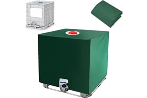 ZCOINS IBC Tank Abdeckung für 1000L Outdoor Wassertank, IBC Tank Zubehör, Grüne wasserdichte UV-beständige Abdeckplane für Wassertank