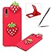 Produktbild Schönen 3D Muster Kreative Design Handyhülle für Huawei P20 Pro, Herzzer Weich Gel Bumper TPU Silikon Schutz Case Etui Anti-Kratzer Rutsch Skin Flexibel Silicone Fälle Tasche Schutzhülle für Huawei P20 Pro - Erdbeere