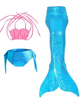 Le SSara Girls' Sea-maid Bademode Meerjungfrau Shell Badeanzug 3pcs Bikini-Sets