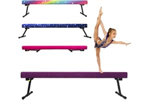 HomeSun Schwebebalken Einstellbar Faltbar Gymnastik Balance Beam High and Low Level Floor Beam Einfache Montage Gymnastikbalken 240cm Stabile Trainingsgeräte für Zuhause