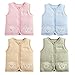 Monvecle Baby Organic Cotton Warm Vests Unisex Infant to Toddler Light Padded Waistcoat Lt.blue 9-12m