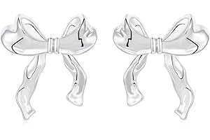 Rajputana Bow Earrings for Women,Gold Silver Bow Ribbon Stud Earrings Trendy Jewellery