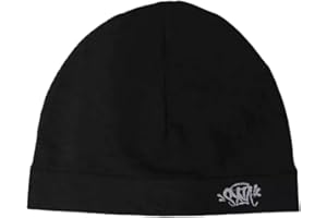 Syna World Skull Cap, Central CEE Beanie Running Hat - Black Breatherble Windproof Knitwear Skully for All Season- synaworld