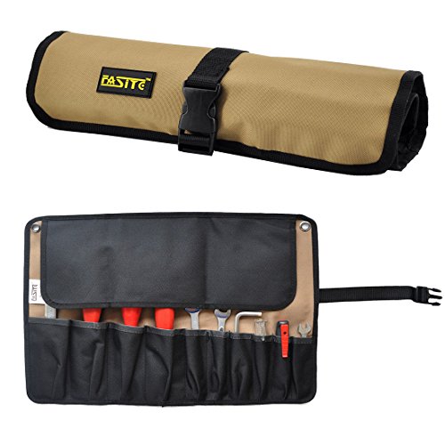 FASITE Rolltasche mit 10 Fächern Taschen Werkzeugtasche Werkzeugrolltasche Werkzeugrolle unbestückt für Wartungstechniker Tragetaschen