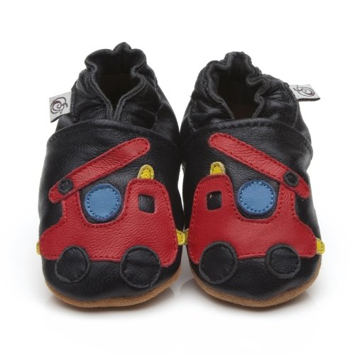 Soft Leather Baby Shoes Fire Engine 6-12 months