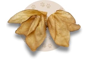 Warnick´s Tierfutterservice Hundesnack - Rinderohren ohne Muschel 50 STK – luftgetrocknet & ohne Zusätze - Zahnpflege & artgerechter Kauspaß für Hunde - 50 Stück im Vorratspack.