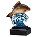 Produktbild kaufdeinschild Pokal Figur Trohpäe Karpfen Angler Fische Handbemalt 17cm Hoch mit Sockel