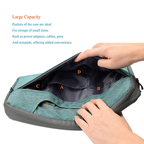 Willful Denim-Gewebe 13-13,3 Zoll Laptophülle Tragetasche Aktentasche Sleeve Tasche mit Griff für iPad Pro 12,9 / 33-33,8 cm-Laptop / Notebook-Computer / MacBook Air 13 / MacBook Pro 13 Rot - 5