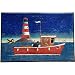 Produktbild Waschbare Fussmatte - Fischkutter und Leuchtturm- Martin Wiscombe 47x73cm wash+dry - maritime Bodenmatte - Fußabstreifer - Türmatte Meer Küste