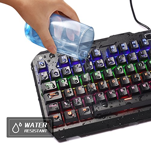 Teclado Mec  nico Gaming de VicTsing  104 Teclas y Switches Blue  con Cable y 6 Colores RGB Retroiluminado  Anti-Ghosting-Versi  n Espa  ol