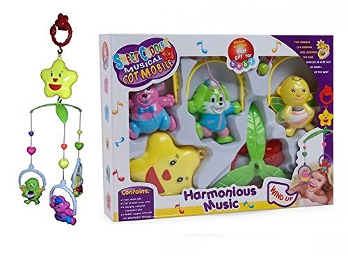 Vibgyor Vibes 5 Pcs Lovely Colourful Musical Hanging Rattle Toys with Hanging Cartoons for Toddlers/Babies/Infants/New-Borns (Multi Color)
