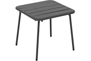 Hespéride - Table Basse de Jardin carrée Phuket Graphite en Acier traité en époxy