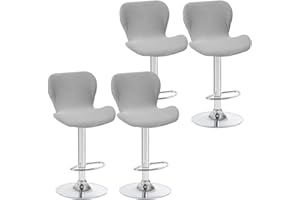 AQIGR Fundas de Sillas Elásticas de Bar,Juegos de 2/4/6 Cubiertas de Taburetes de Bar Universal Ajustable,Extraíbles y Lavables Fundas Protectora de Taburete de Cocina Giratorio con Respaldo