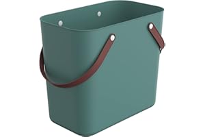 Rotho - Cestino per la spesa “Albula”, in plastica (polipropilene riciclato), verde, 25 litri (40 x 23,5 x 34 cm)