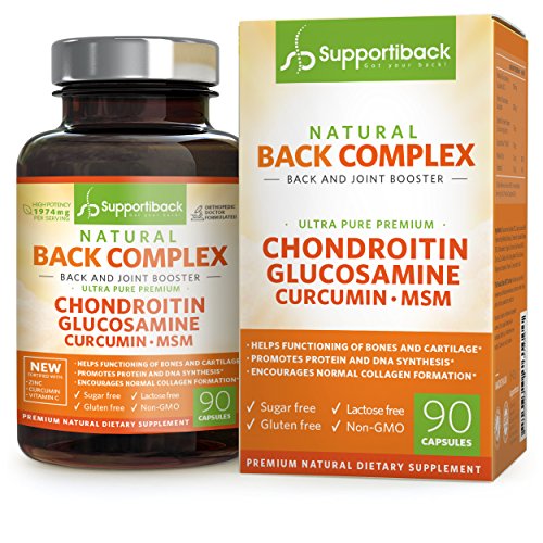 Preisvergleich Produktbild Supportiback Natürlicher Rücken-Wirkkomplex: Rücken- und Gelenksunterstützung - Ultrareines Chondroitin, Glucosamin, Kurkumin und MSM höchster Qualität