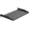 Pyle, 1U Server Rack Shelf – 19 Inch, Vented Mount Shelves for Good Air Circulation, Cantilever Wall Rack, Universal Device for all Network Equipment, Cabinet Shelf, Computer Case Mounting Tray-Black