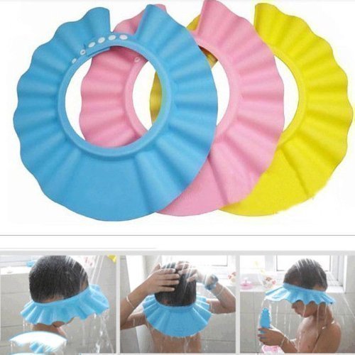 Soft Baby Kids Children Shampoo Bath Shower Cap Hat Wash Hair Shield 3 Color