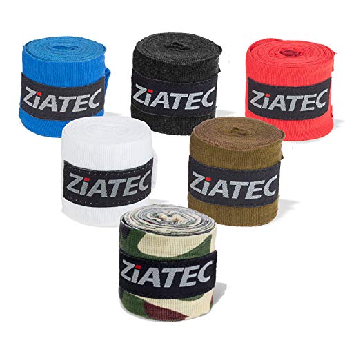 Ziatec Profi Boxing Vendas [3m/4,5m] en Juegos de 2 y 4 Muchos Colores, tamaño:2 Pares, Color:1 x Negro / 1 x Rojo