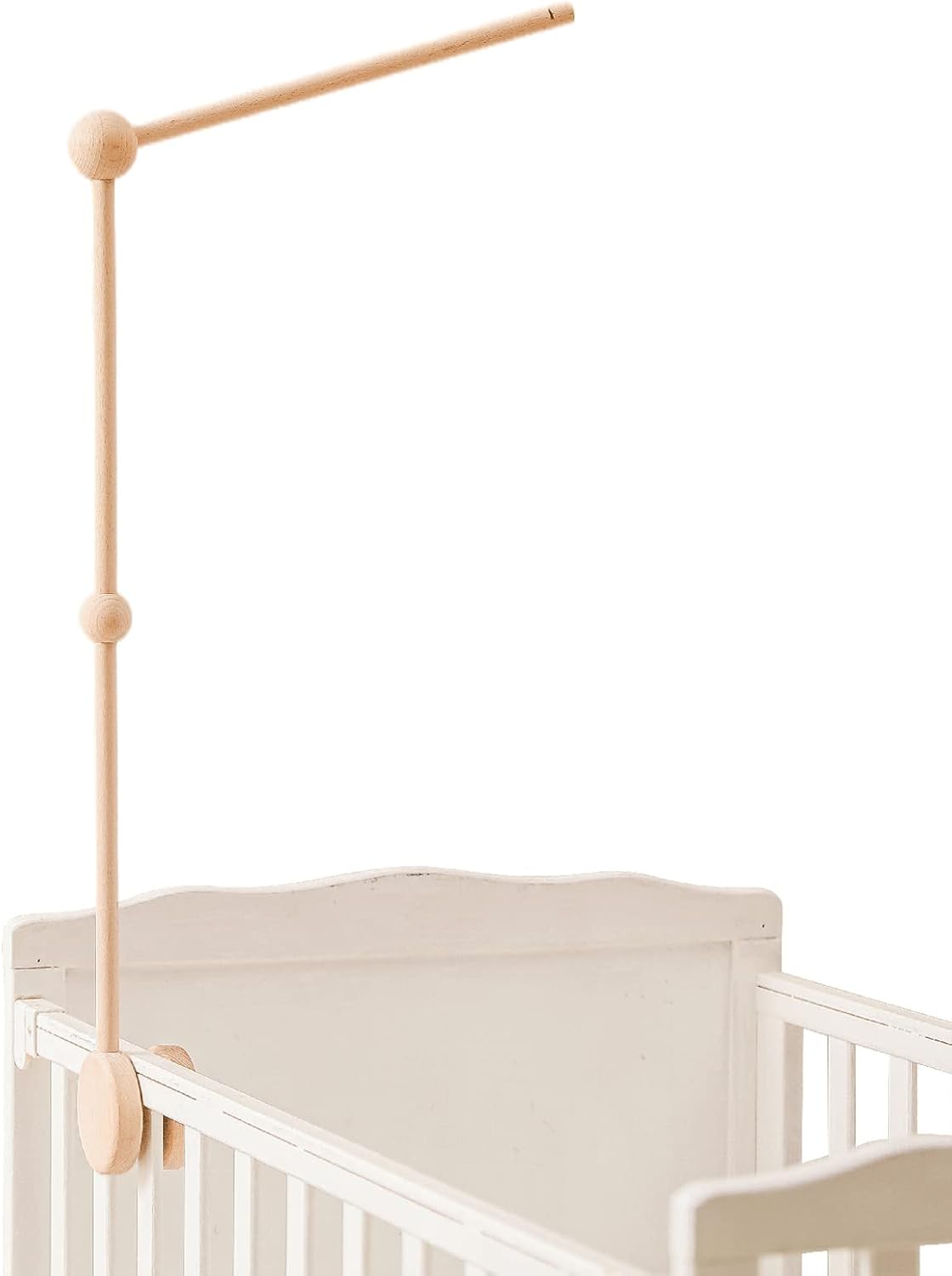 Baby Mobile Crib Holder,Wooden Mount for Mobile Hanging, Baby Crib Attachment for Nursery Decor Mount Bed Bell Holder