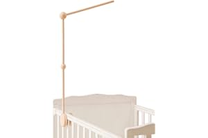 LET'S MAKE Baby Mobile Crib Holder,Wooden Mount for Mobile Hanging, Baby Crib Attachment for Nursery Decor Mount Bed Bell Holder