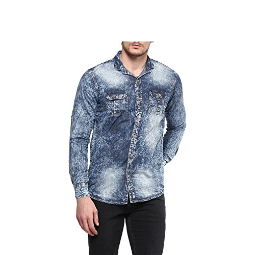 Urbano Fashion Mens Grey Casual Slim Fit Denim Shirt - Amazon