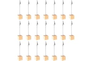 XZMCAT 20 Stück Fotohalter Holz mit Klammern, Holz Fotoständer Postkartenhalter, Ständer Krokodilklemme, Memo Clip mit Kiefernsockel, Halter Notizhalter für Büro, Hochzeits, Hausdekoration, Tischdeko, Party