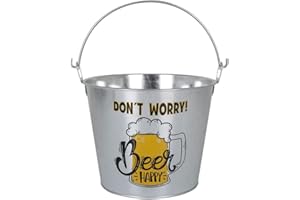 MGE WORLD MGE - Cubo de Metal Galvanizado con Abridor - Cubo de Cervezas - Balde de Metal Galvanizado - Cubo de Metal para Cervezas - 5L