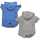 monopetz Kapişonlu Polar Sweatshirt K&ouml;pek ve Kedi Kıyafeti &amp; Elbisesi - Mavi &amp; Gri 2'Li Fırsat Paketi XL Beden