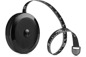 MOUNT TECHON Tape Measure Body Retractable | Double Sided Soft Measuring Tape for Tailors | Body Measurements Sewing Clothes Tailor 60 Inch / 150 cm (BLACK TAPE [SINGLE])