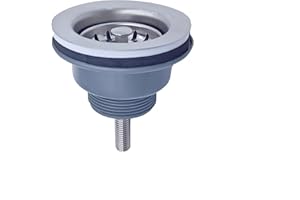 Qrity 84MM Sink Collection, Stainless Steel and PVC Kitchen Sink Basket Strainer Plug Waste G1½", Screws Length 70MM For Ceramic Washbasins