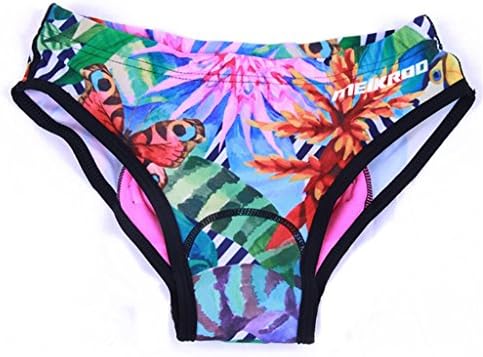 Newzcers Unique Stylish Skull Printed Cycling Short Underwear 3D Silicone Cushion Bicycle Short for Women, Blume gedruckt, XL