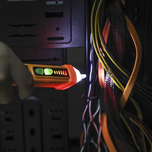 LAOYE Berührungsloser Spannungsprüfer Digital Spannungstester Durchgangsprüfer Stromprüfer Strom Detektor mit LED-Taschenlampe 12V-1000V - 7