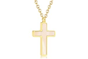 TIZU Cross Necklace for Women, 14K Gold Plated Simple CZ Cross Pendant Dainty Necklace Tiny Cute Jewelry Necklace Gifts for Women Girls