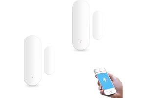 SMARTFY Sensor Puerta WiFi Sensor Ventanas WiFi Detector Apertura Smart Life, Tuya, Alexa, Google Home, Inalámbrico Independiente Pequeño Sin Cables (2)