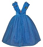 JerrisApparel Aschenputtel Kleid Prinzessin Kostüm Schmetterling Mädchen (150, Blau) -