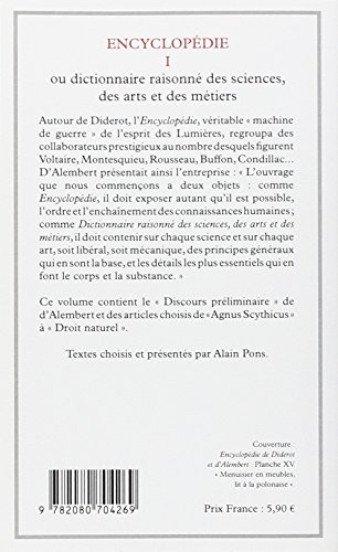 Book's Cover of Encyclopédie 1, ou dictionnaire raisonné des sciences, des arts et des métiers