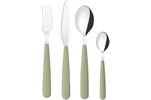 Guzzini - Set 24 posate in acciaio inossidabile, bianco, "POP" (verde salvia)