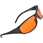 Blue Blocking Amber Glasses for Sleep 99.9 Percent Effective - Nighttime Eye Wear - Special Orange Tinted Glasses Help You Sl