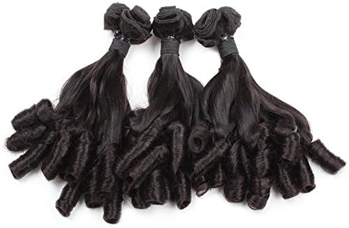 Lolly Funmi Hair 10A Spring Curly Wave Bundles Virgin Remy Hair Weaves 100% Unprocessed Human Hair Extensions Natural Black Color (14 14)