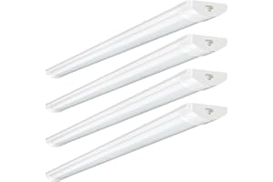 wowspeed 4PCS 60W LED Batten Light, 6FT Linkable Tube Lights, IP65 Waterproof 6000LM 6500K Daylight Plug in Ceiling Light Strip, LED Fluorescent Lights for Garage, Office, Workshop(90+90cm)