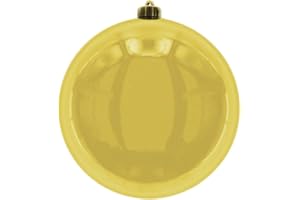 MIK FUNSHOPPING Bolas de Navidad XXL para exteriores, resistentes a las heladas y a la intemperie (bola de 20 cm de diámetro, 1 unidad, dorada)
