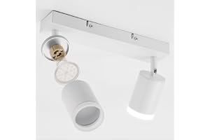 Bojim LED Takspot 2 Ljuskällor Vit för Kök, Väggspotlight för Inomhusbruk 350° Svängbar, Taklampa för Hall, GU10 Spotlights f