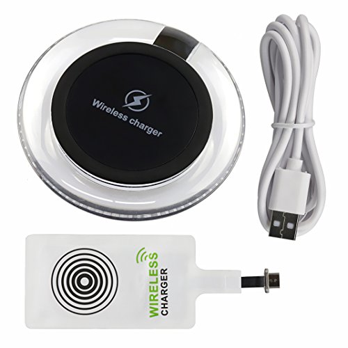 2 in 1 Qi Ladegerät Receiver + Qi Wireless Charger, ZXK Qi Wireless Ladegerät Induktive Ladestation Qi Wireless Charger für Samsung Galaxy S6, S6 Edge, Note 5, Nexus 7 2nd Gen, Nexus 4/5/6, LG Optimus Vu2/G2/G3, Nokia Lumia 920/1020/928, Nexus 5 usw.- Schwarz - 8