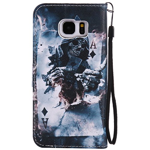 Feeltech Samsung Galaxy S7 Edge Hülle PU-Leder und Brieftasche Bunte Muster Fall mit Magnetverschluss, Hybrid-Kickstand mit Stand-Funktion, schlagen Sie schützende weiche TPU Stoßstangenabdeckung und Kreditkartenhalter für Samsung Galaxy S7 Edge Handgelenk Bügel-Buch-Art-Geldbeutel-Tasche mit 2 In 1 Berühren Sie Stift – Schürhaken - 3