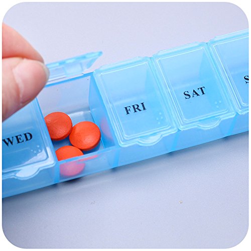TOOGOO(R) 1 Stueck 7 Tage Woechentlich Box Organizer Case Faecher Medizin Vitamin Lagerung Reisen - 8