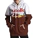 Produktbild SHRJJ 2018 Für Mädchen Frühling Nutella Erdnussbutter Muster Lose Große Größe Kapuzenpullover Hoodies Pullover Pullover Baseball-Kleidung,Pictured-L/XL