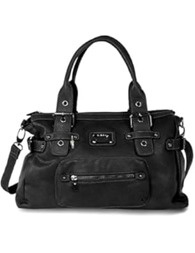 moderne Handtasche Jennifer Jones Damen Tasche Tragetasche Shoppertasche bag (Schwarz)